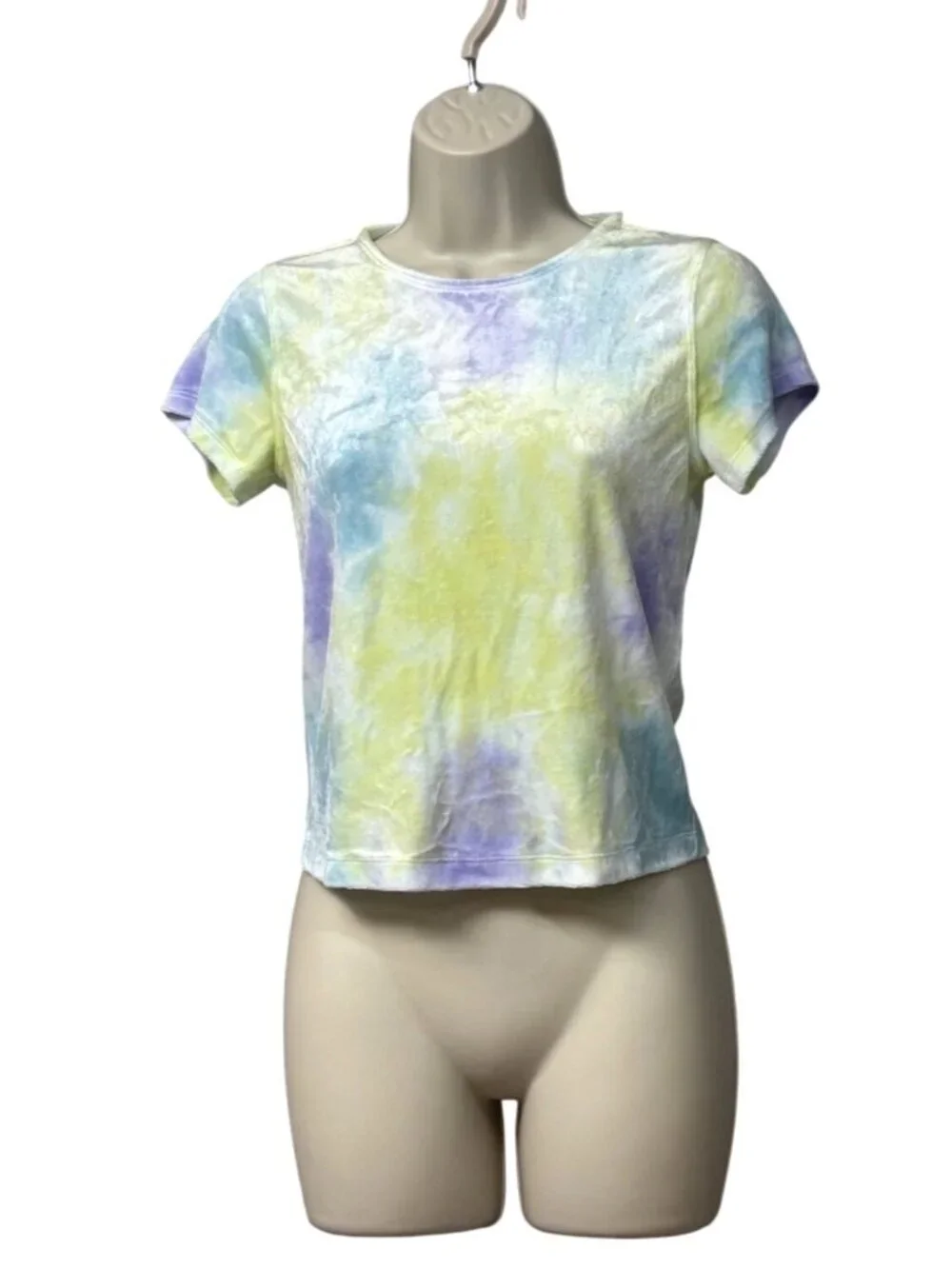 Free People Bright Eyes Velvet T-Shirt, Cloud Combo, XS